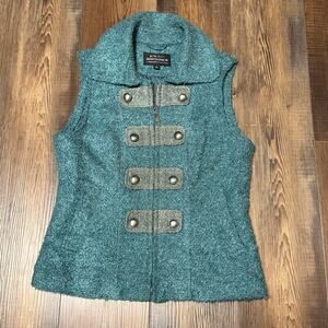 Montanaco Women’s Textured Wool Blend Vest Teal Small